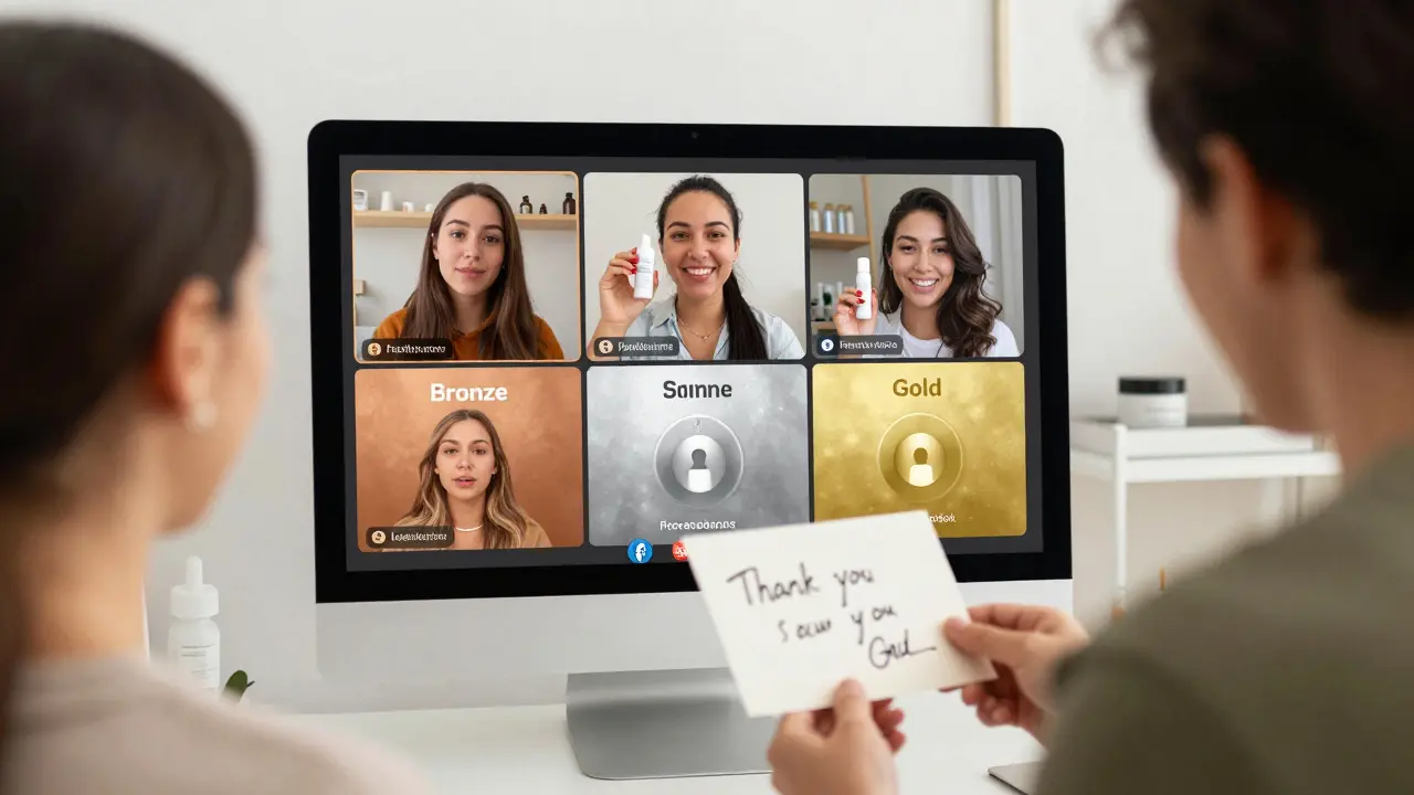 A skincare customer in a Gold loyalty tier receives a video call from the brand’s founder.