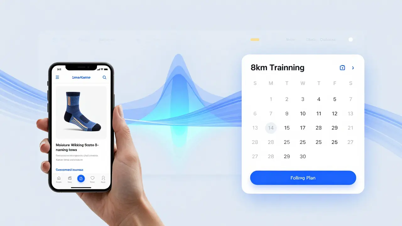 A woman receives personalized product recommendations on her phone based on past purchases.