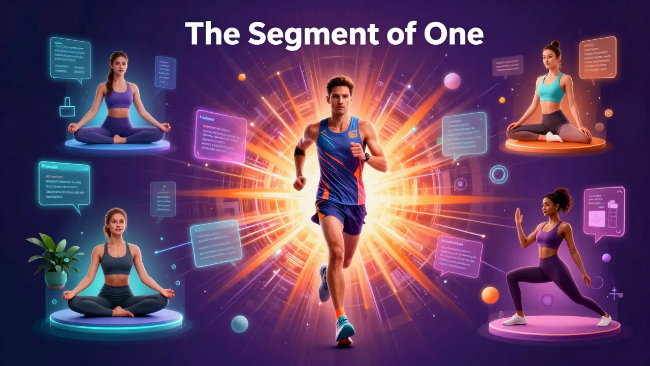 Diverse digital personas representing hyper-personalized marketing for different customer needs.