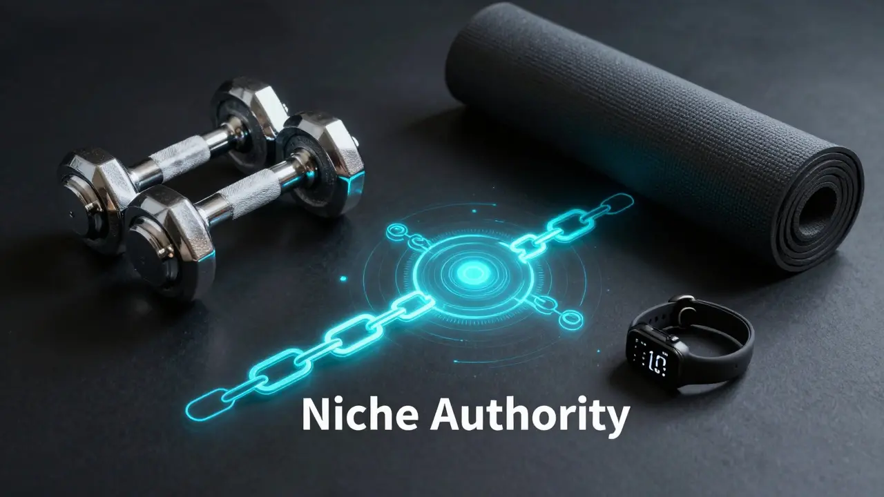 Premium home gym equipment arranged neatly to represent a specialized market niche.