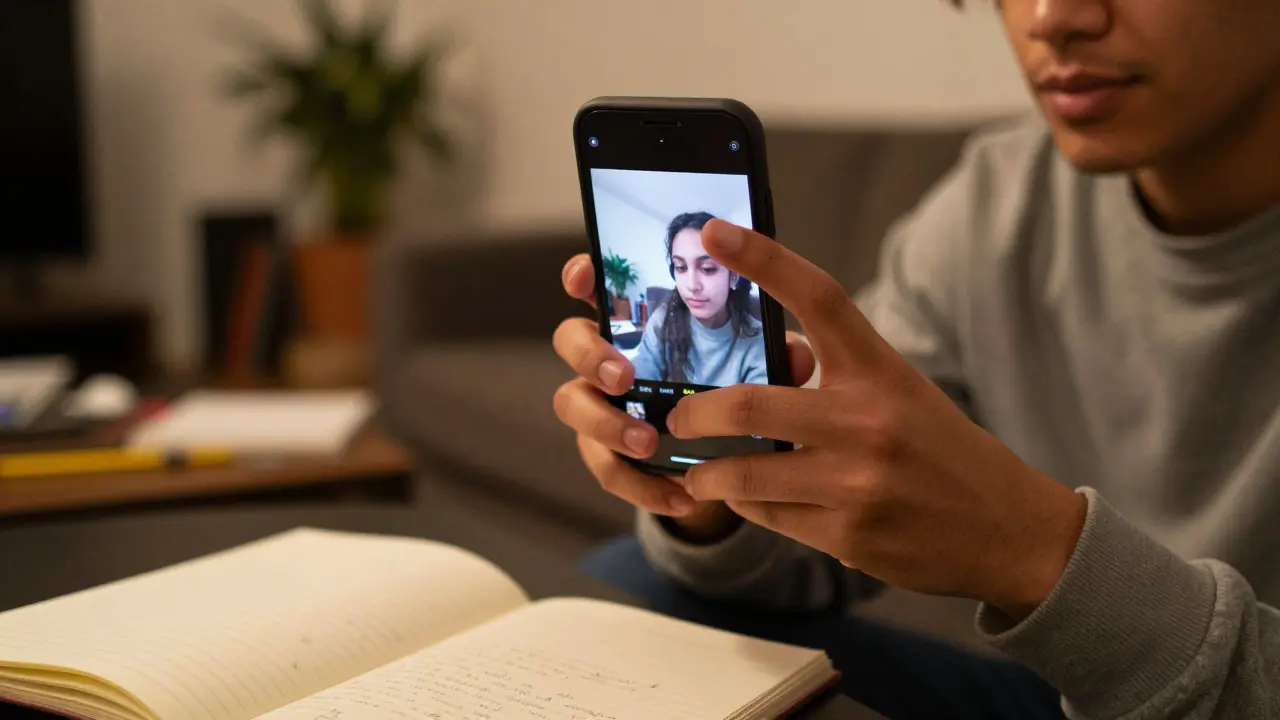 Influencer capturing authentic moments for social media with a smartphone