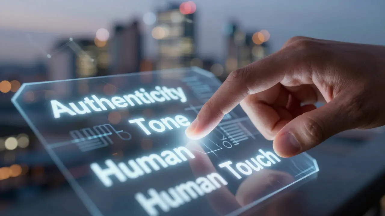 Hand touching digital interface symbolizing human-AI collaboration